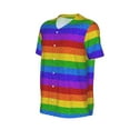 thumbnail image 2 of Balery Colorful Glitter Rainbow Baseball Jersey for Men Casual Button Down Shirts Short Sleeve Active Team Sports Uniform-X-Large, 2 of 9