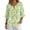 Butterfly Lemon Pattern, variant on Casual Imitation Linen-Like Blouse for Holiday Travel, Lemon Pattern Comfortable Button Down Top Shirt Loose Fit, Size Large