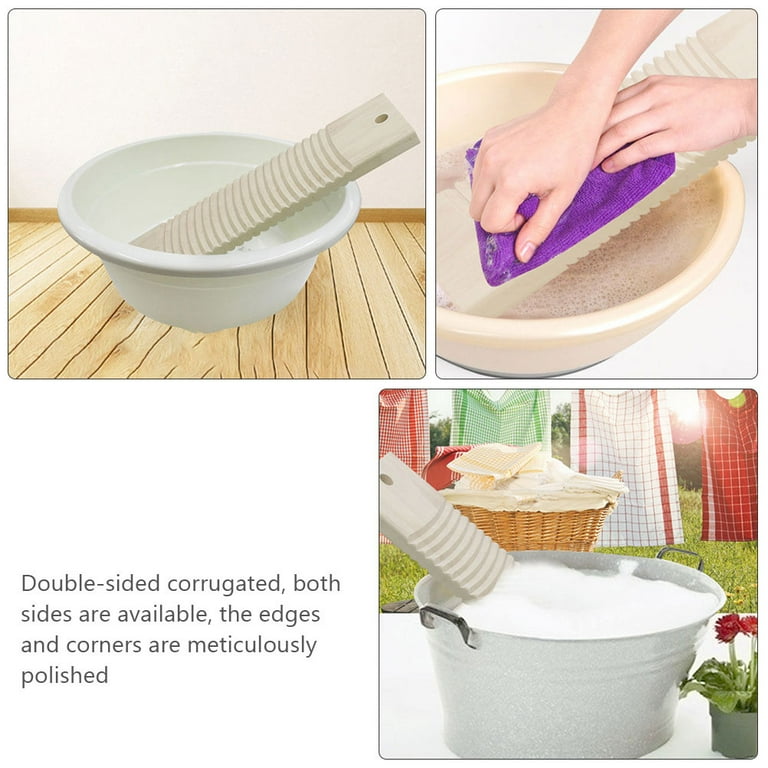 KHBUAB 1Pack Clothes Wash Tool Washboard with Curved Wave Design