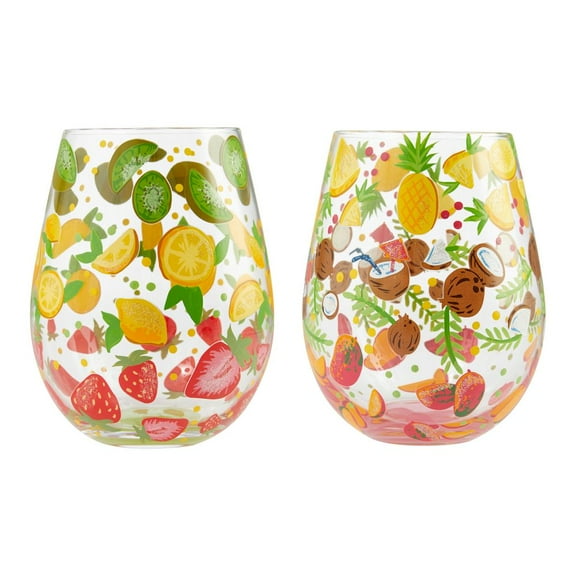 Lolita Tutti Fruiti Stemless Wine Glasses, Set of 2 #6006289