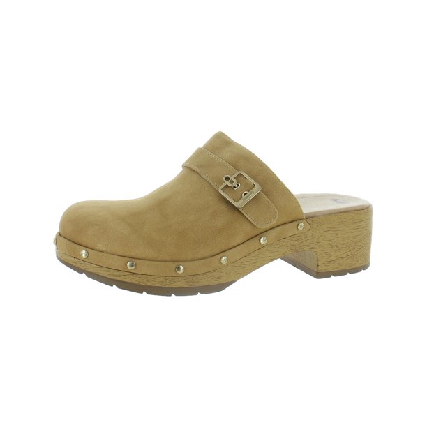 Dr. Scholl's Womens Throwback Faux Suede Slip On Clogs