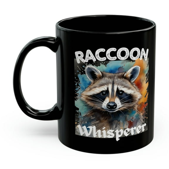 Funny Raccoon Whisperer for Raccoon lover Black Mug (11oz)
