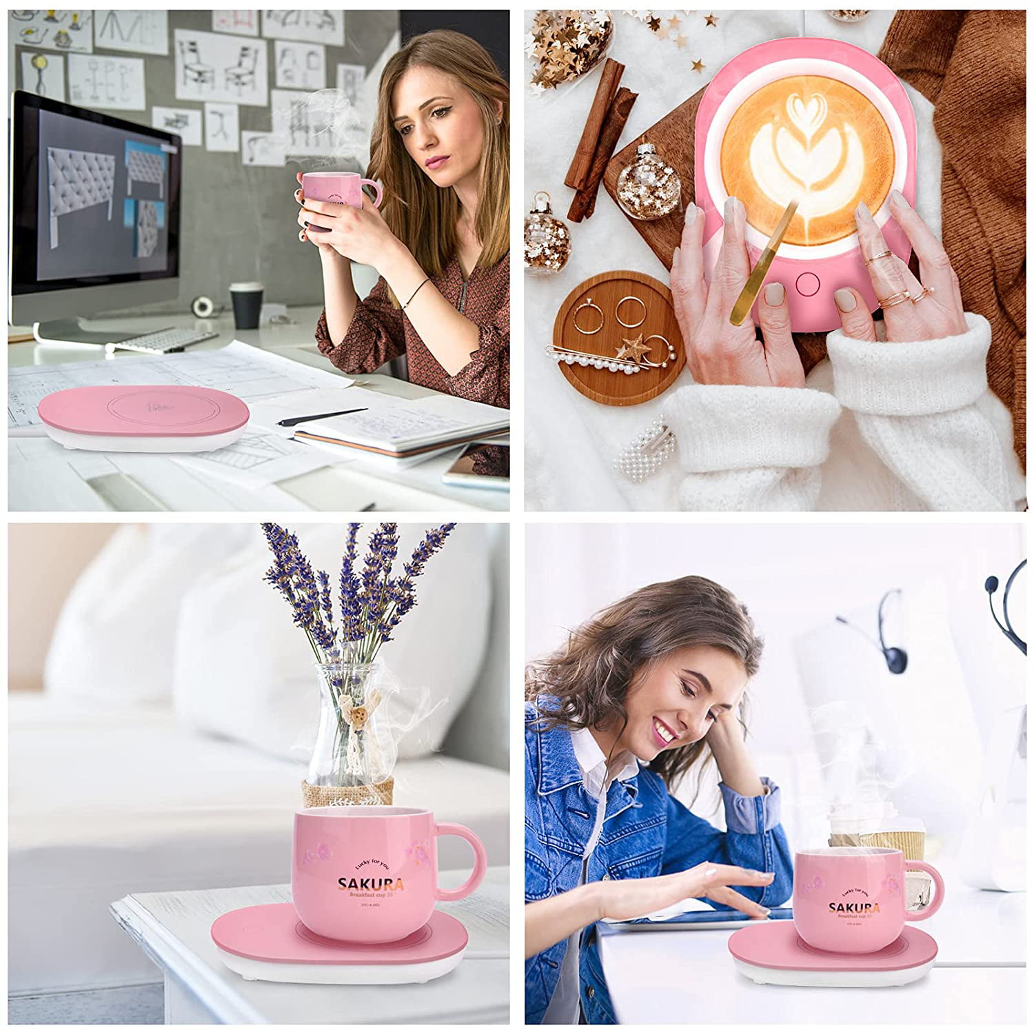 Ui Self Heating Mug Set - Cupcake Pink