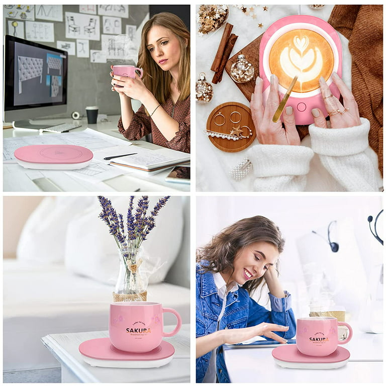 Smart Mug Warmer Set with Mug and Lid Auto Shut Off Heated Mug Coaster*
