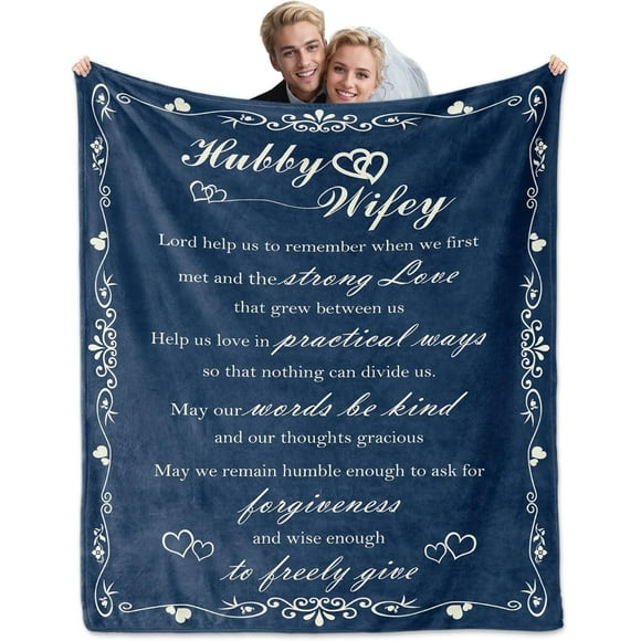 Cadeaux de Mariage pour Couples, Cadeaux de Douche Nuptiale, Cadeaux de Fiançailles pour Jeunes Mariés, Couverture de Prière de Mariage 50x60