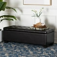 thumbnail image 4 of Baxton Studio Roanoke Contemporary Dark Brown Ottoman, 4 of 10
