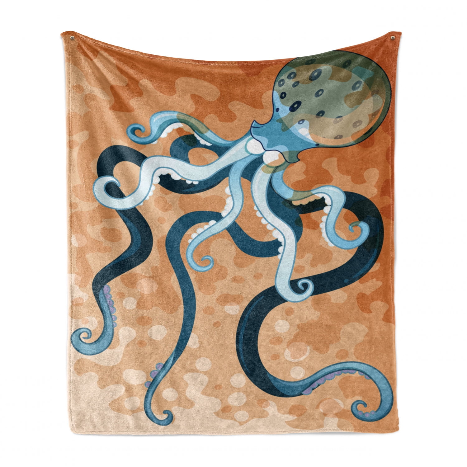 Multicolor 50 x 60 Cheerful Chipper Animals in The Ocean with Starfishes Nautical Cartoon Ambesonne Octopus Soft Flannel Fleece Throw Blanket Cozy Plush for Indoor and Outdoor Use