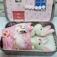 thumbnail image 3 of Conejito de bolsillo de peluche en caja de hojalata for niños, mini conejo de juguete, cesta de Pascua, 3,5 pulgadas, 3 of 4