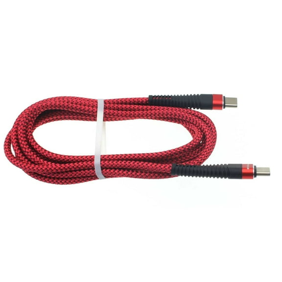 Type-C to USB-C 10ft PD Cable for Galaxy S21/Ultra/Plus Phones - Charger Cord Power Wire Sync Braided Fast Long Red Compatible With Samsung Galaxy S21/Ultra/Plus