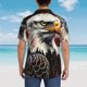 thumbnail image 4 of Balery Retro American Eagle A Camisas hawaianas de manga corta para hombre, camisas playeras de corte holgado, camisas de vacaciones con botones,Medium, 4 of 7