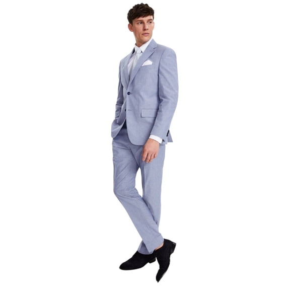 Tommy Hilfiger Mens Modern fit Suit Jacket Blazer 42 L Light Blue Solid Stretch