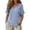 Blue, variant on V-Neck Short Sleeve Tops for Women Loose Fit Cotton Linen Solid Blouses with Asymmetric Hem and Side Buttons Stretchy Outfit for Spring Summer Days