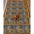 thumbnail image 2 of Spring Yellow Sunflower Stair Treads for Wooden Steps Indoor Runner Rug Carpet, Butterfly Wood Retro Farmhouse 10 Pieces Peel and Stick Staircase Step Treads Covers Washable Throw Door Mats, 30"x8", 2 of 6