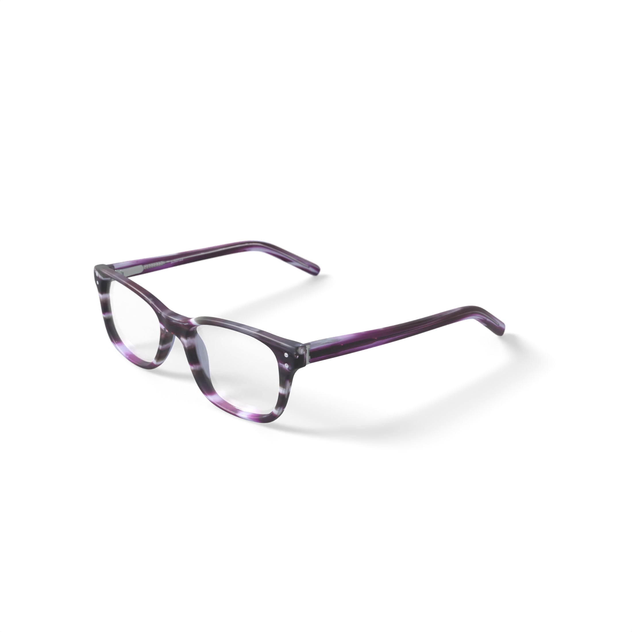 Walmart Youth FM13069 Square Prescription Eyeglasses with Case, Green/Purple Stripes