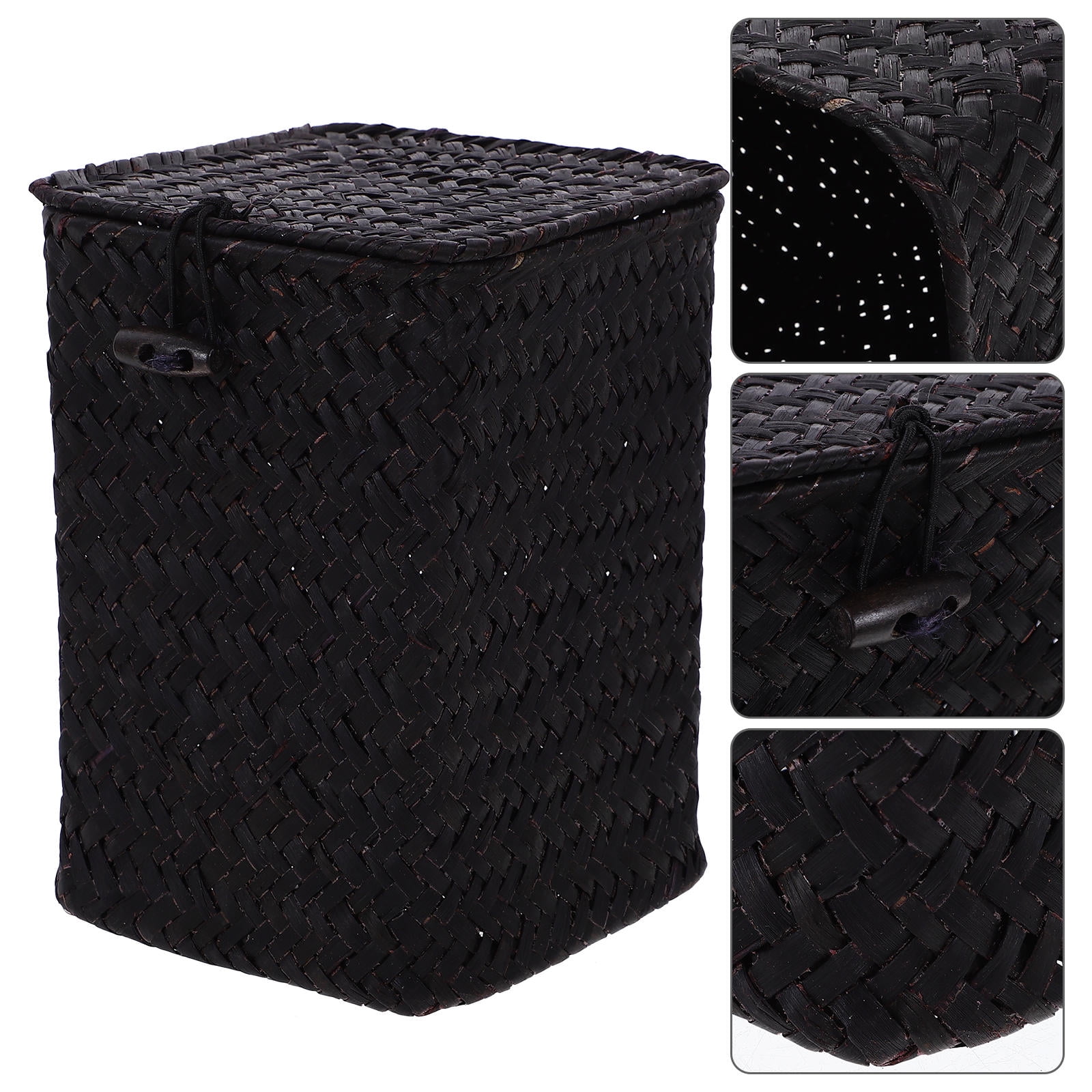 Uonlytech Reusable Straw Braided Woven Storage Bin for Desk and Home Organization