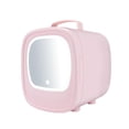 thumbnail image 1 of Mini refrigerador Gloria 6L con espejo de maquillaje LED rosa, 1 of 9