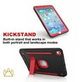 thumbnail image 5 of iPad Air 2 Case with Soft Screen Protector, Dteck Heavy Duty Shockproof Three Layer Plastic and Silicone Protective Cover with Kickstand For Apple iPad Air 2 (A1566/A1567), Black/Red, 5 of 6