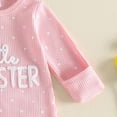 thumbnail image 6 of HWJAD Baby Girls Waffle Footed Romper Set for Little Sister Newborn Long Sleeve Jumpsuit Coming Home Clothes Infant Bodysuit Headband Fall Outfits, 6 of 8