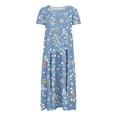 thumbnail image 4 of Drses Women's Casual Dresses Women's Flower Printing Casual Short Sleeve Crewneck Dress Casual Flowy Tiered Maxi Beach Dress Short Sleeve Dress for Women Summer, 4 of 6