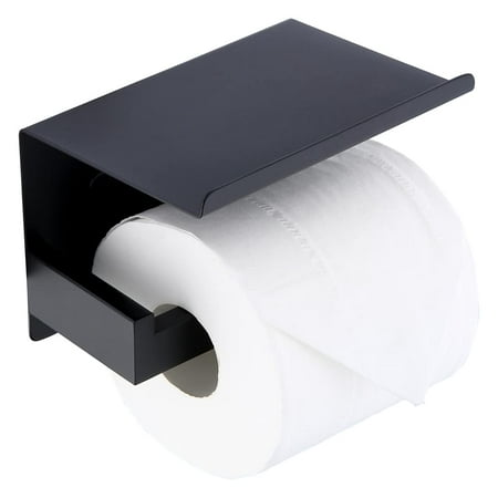 Toilet Paper Holder with Shelf, Matte Black SUS 304 Stainless Steel ...
