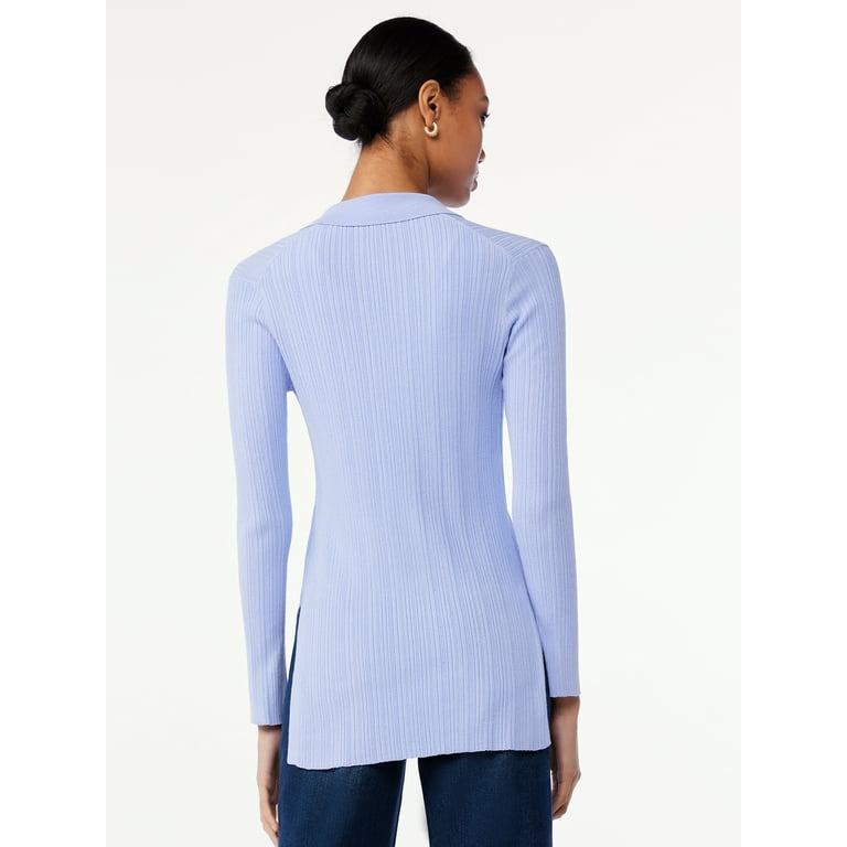 Women's knit sales button front shirt