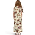 thumbnail image 2 of Uourmeti Western Cowboy Horse Print Girls Maxi Summer Dress with Pocket Short Sleeve Spring Boho Long Sundress Casual School for Kids, Size 13-14 Years, 2 of 7