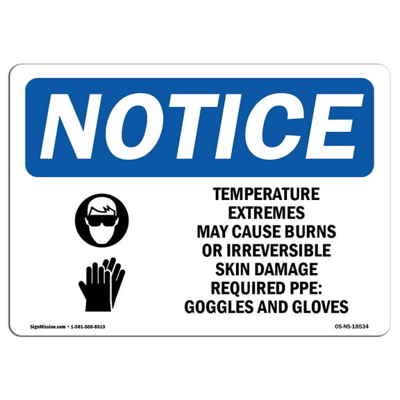 OSHA Notice Signs - Temperature Extremes May Cause Sign With Symbol | Decal | Protect Your Business, Work Site |  Made in the USA