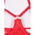 thumbnail image 5 of Women Hollow Out Cupless Bra Underwire Floral Lace Mesh Sheer Bra, 5 of 5