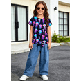 thumbnail image 5 of Lanbubble Girls Graphic T-Shirt Kids Short Sleeve Tie Front Tee Tops 7-12 Years, 5 of 8