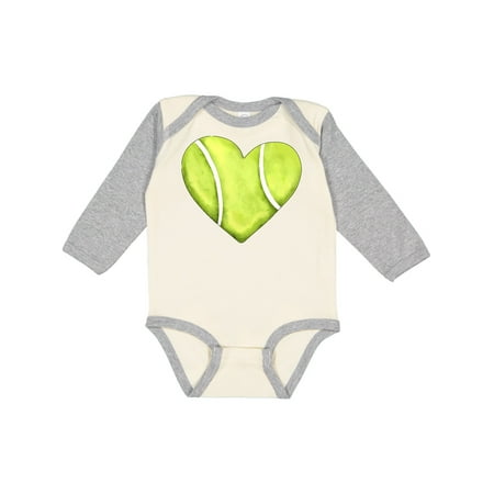 

Inktastic Tennis Ball in Heart Gift Baby Boy or Baby Girl Long Sleeve Bodysuit