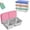 Y1_Pink, variant on Kids Snack Container Stainless Steel 1000ML 2 Compartment Reusable Stackable Lunch Box with Silicone Lid for School Travel Daycare Outdoor Snacking,Orange& Fridge