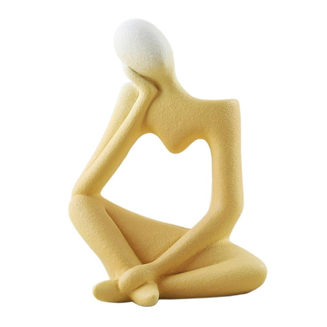 Escultura de cerámica con figura de pensador, pequeño jarrón decorativo para el hogar, elegante El 19x14x8.5cm