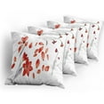 thumbnail image 5 of Ambesonne Floral Throw Pillow Cover 4 Pack, Autumn Flowers Petals, 16", Red Purplegrey, 5 of 7