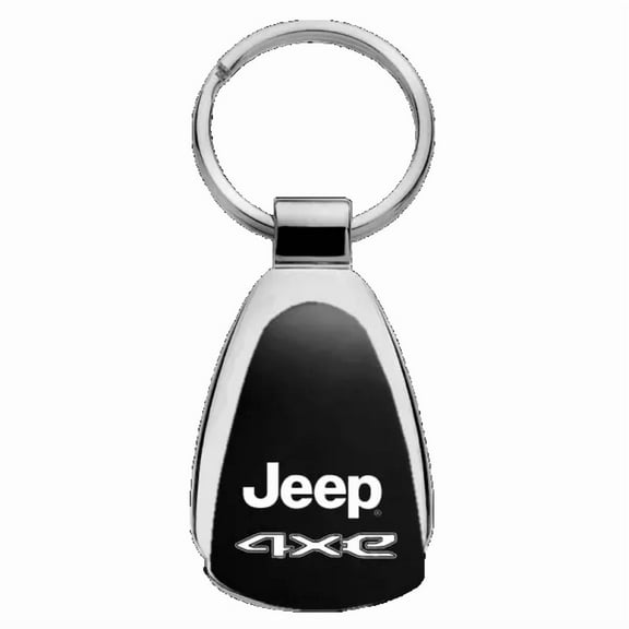 Jeep 4xe Logo Metal Teardrop Key Chain Fob Ring Official Licensed