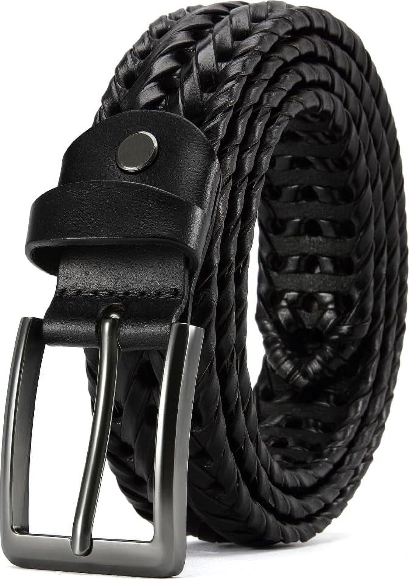 George Men's 38mm Tan Leather Casual Belt with Snap-on Reversible