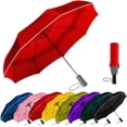 thumbnail image 1 of LinenLoon 49 Inch Automatic Open & Close Windproof Travel Umbrella. Compact Double Canopy Vented Waterproof Folding Golf Umbrellas for Rain. Portable for Car. Backpack. Luggage. for Women and Men, 1 of 5