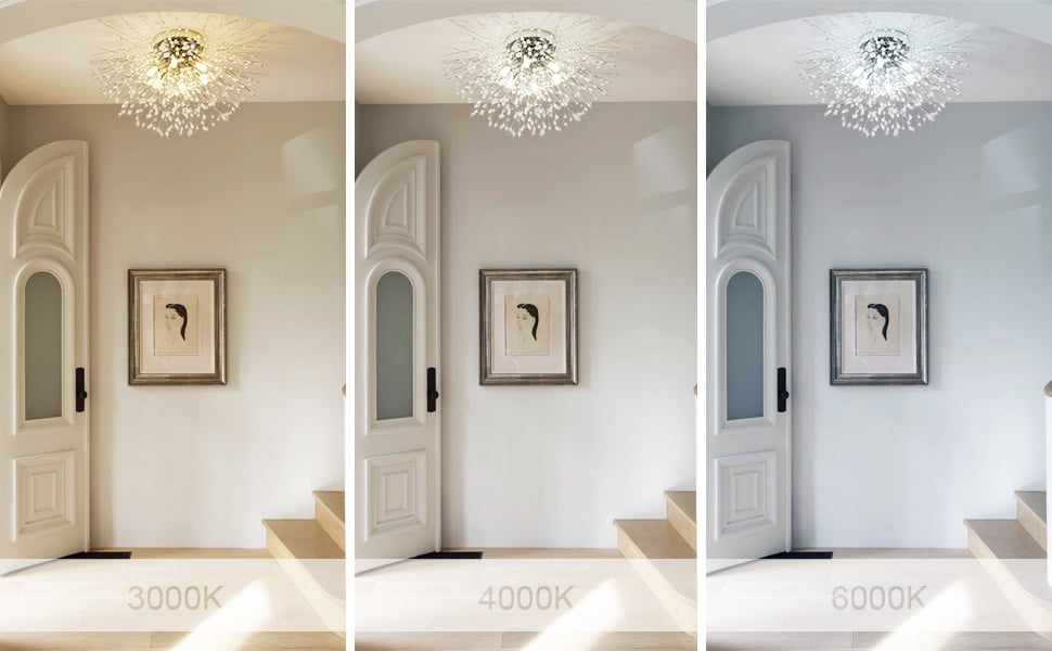 Modern Firework 19.7 in. W 6-light Modern Silver Flush Mount Ceiling Light  Modern Crystal Flush Mount Ceiling Light Fixture 19.7" Sputnik Close to Ceiling Light 6-Light Chrome Dandelion