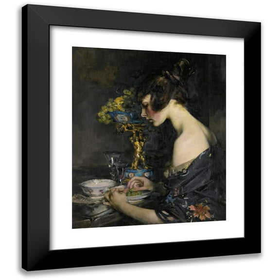 James Jebusa Shannon 12x14 Black Modern Framed Museum Art Print Titled - The Sevres Vase