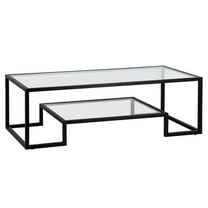 Evelyn&Zoe Athena 54" Wide Rectangular Coffee Table, Blackened Bronze