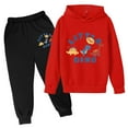 thumbnail image 2 of YAYUBA Boys Sweatsuit 4t Graphic Long Sleeve Hoodies Hoody Sweatshirt Drawstring Pants Trendy Fall Winter Clothes Set for Toddler Boy, 2 of 3