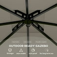 thumbnail image 5 of Outsunny 11' x 11' Outdoor Patio Gazebo with Curtains, Church Windows, Galvanized Steel Frame for Lawn, Backyard and Deck, Light Gray, 5 of 9