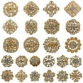 thumbnail image 1 of Paquete de 24 broches de diamantes de imitación, broches florales de moda para mujer para de Oro jinwen Pin de broche de perlas, 1 of 7