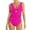 Hot Pink, variant on XUELUO One Piece Swimsuit Women Summer Solid Color V Neck Push Up Slim Swimsuits Beachwear,Pink,L