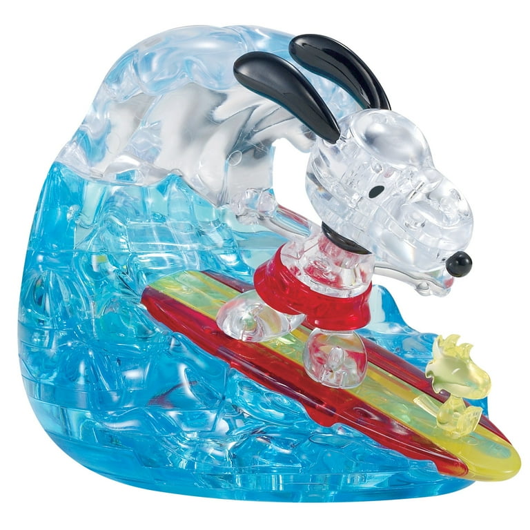 スヌーピー 3Dクリスタルアート 5個セット 1950～1990 緑 黄色 青 Peanuts Snoopy Surf 3D Crystal Puzzle by BePuzzled, Ages 12+