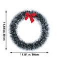 thumbnail image 3 of Frosted Tinsel Christmas Wreath with Snowy Tips for Window Door Decor, 3 of 6