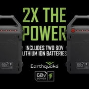 Earthquake 60V Walk Behind String Mower, Includes Two 4Ah Batteries, 22” Cutting Diameter, Three Cutting Speed Dial, 14” Never-Go-Flat Wheels, Easy Assembly, Adjustable Handlebar, 44965
