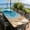 Beautiful Beach, variant on ARTSLION Waterproof Fitted Rectangle Tablecloth With Elastic Edge, Wipeable Table Cover For 6 Ft Tables With Umbrella Hole, Perfect For Outdoor Picnic & Camping,30x96 In,Butterfly And Flowers