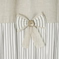 thumbnail image 2 of Linen Button Farmhouse Beige Shower Curtain,Bowknot,Linen and Cotton Woven Fabric,Pleated Gray Stripe,Country Style,72x84 in, 2 of 12