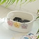 thumbnail image 4 of Cesta de almacenamiento de lona con diseño de flor feliz - Caja plegable de tela para colada, juguetes y organización, 7,87x5,90x3,54 pulgadas, blanco o gris, 4 of 6