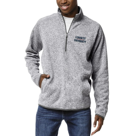 Men's League Collegiate Wear Heathered Gray Liberty Flames Saranac Quarter-Zip Pullover Jacket